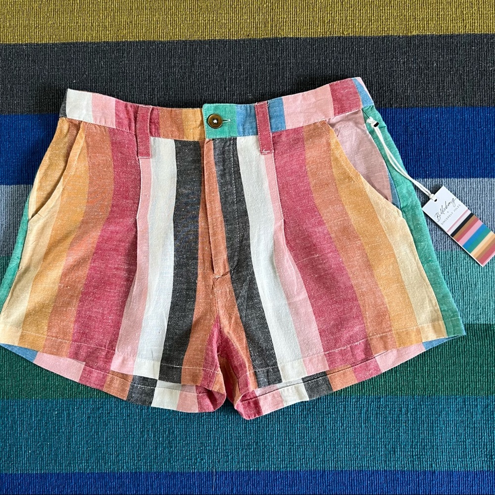Billabong Hard to Tell x Sincerely Jules striped shorts.